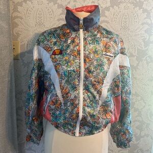 Ellesse Women's White and Pink Jacket 90s